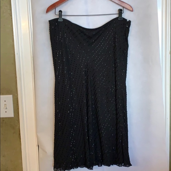 Ralph Lauren silk beaded maxi skirt 16 - Picture 1 of 4